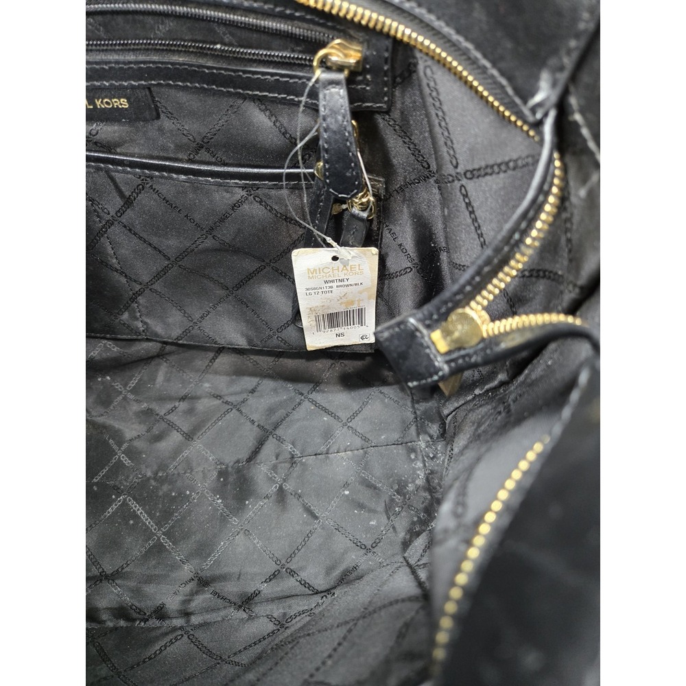 Michael Kors XL Whitney Brown Signature Tote Bag MK Logo Designer Handbag - Picture 8 of 15